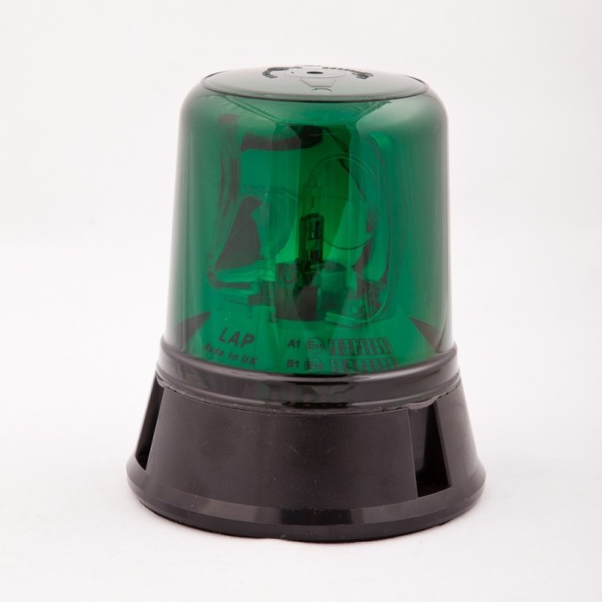 Girofar verde rotativ 12V cu prindere in 3 puncte